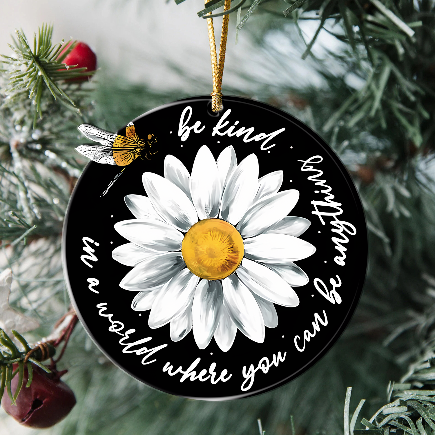 Daisy Dragonfly Be Kind Christian Gifts For Women, Birthday Gifts For Women, Ornament Gift Bible Verse You Are Christmas Ornament Car Hanging