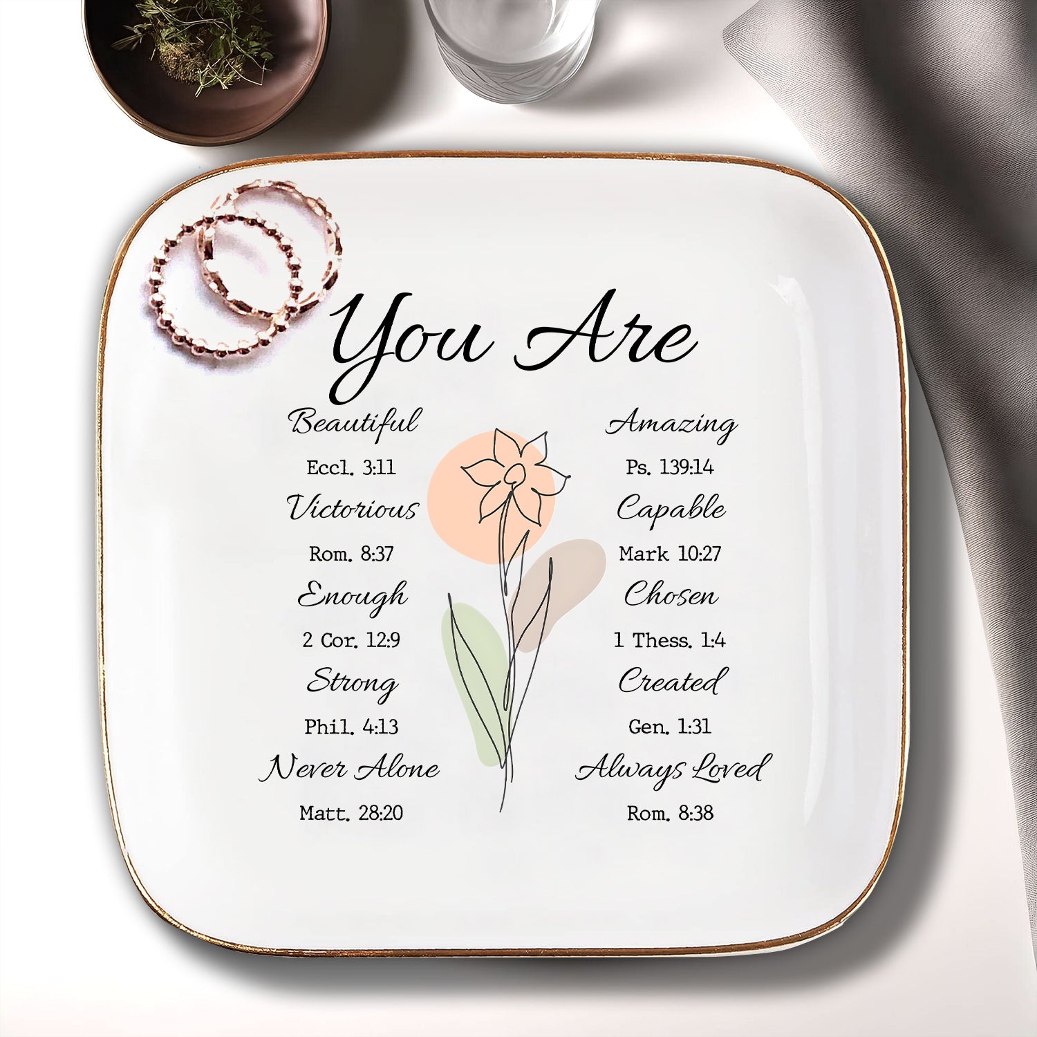 You Are Inspirational Quotes Christian Gift Religious Gift Ceramic Ring Dish