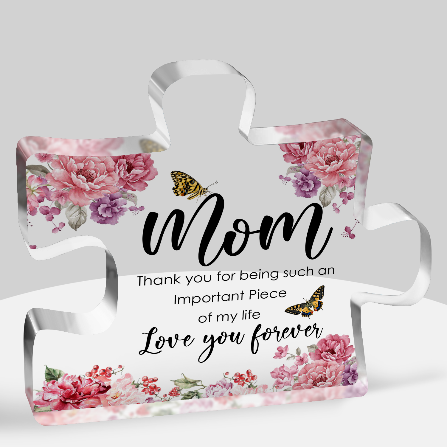 Gifts for Mom Acrylic Plaque Block Puzzle Mothers Day Thanksgiving Birthday Gifts for Mom