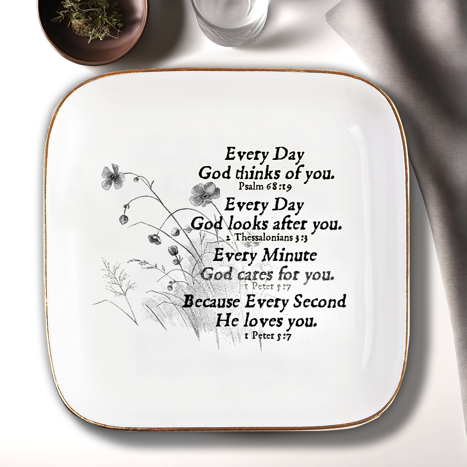 Every Second He Loves You Ceramic Ring Dish Jewelry Dish Birthday Gifts Inspirational Gifts For Women Men