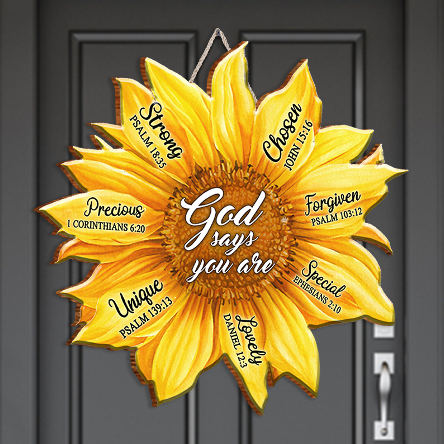 Sunflower God Says You Are Inspirational Gift Birthday Gifts Wall Decor Shaped Wood Sign