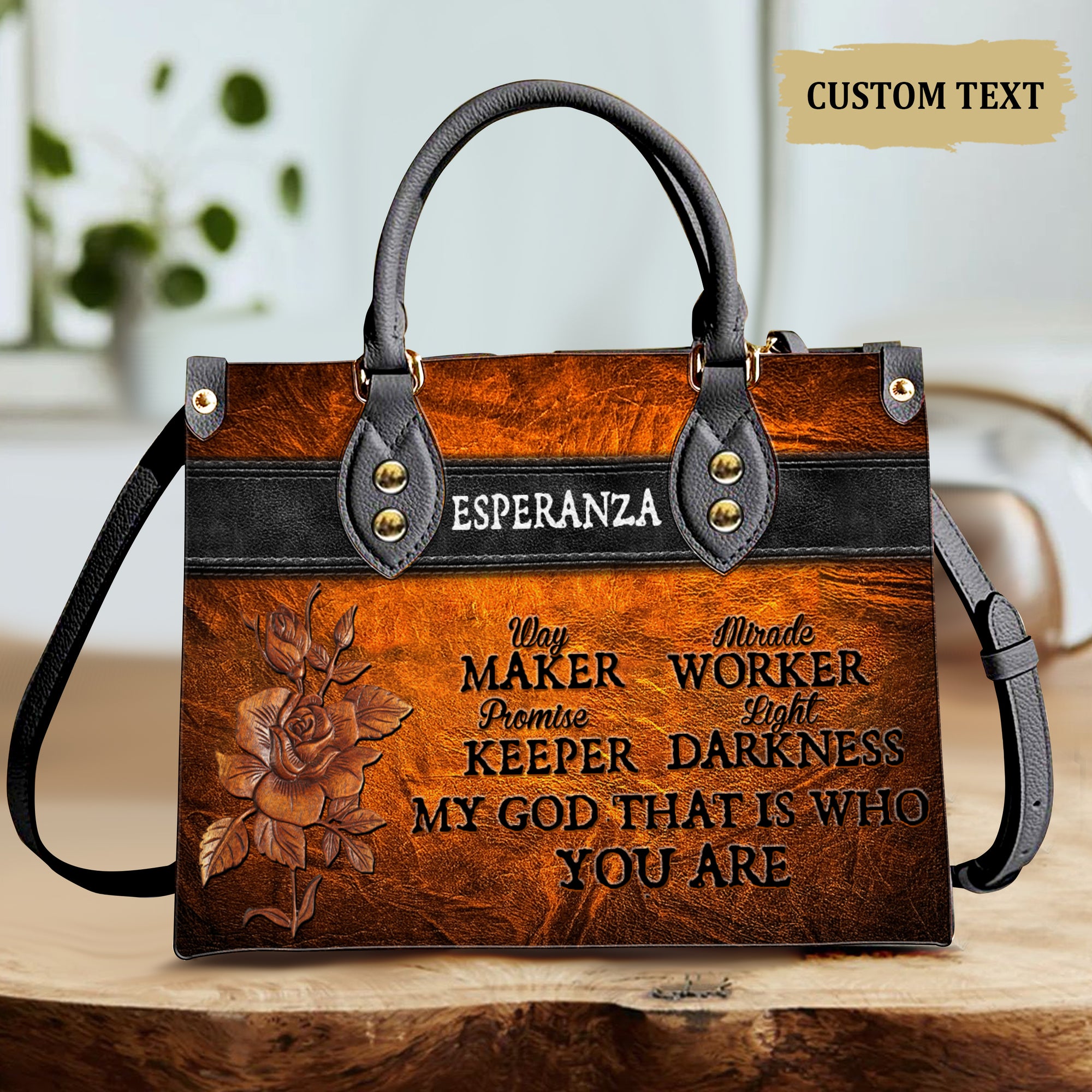 My God That Is Who You Are Inspirational Quotes, Religious Gift Personalized Leather Handbag