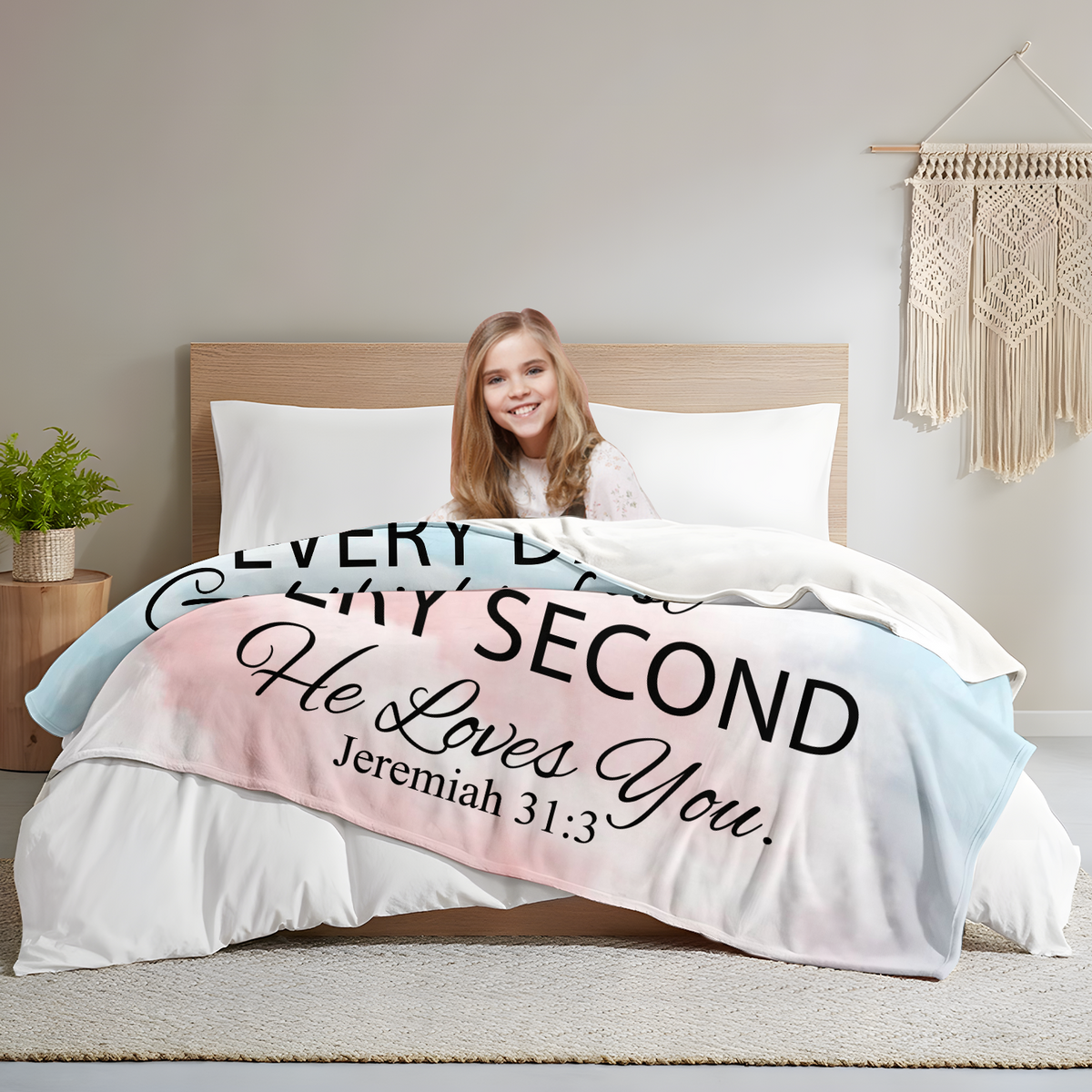 Bible Verse Blanket with Inspirational Thoughts and Prayers Religious