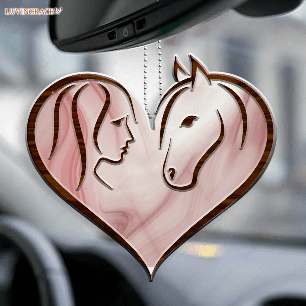 A Girl Who Love Horse Heart Ornament