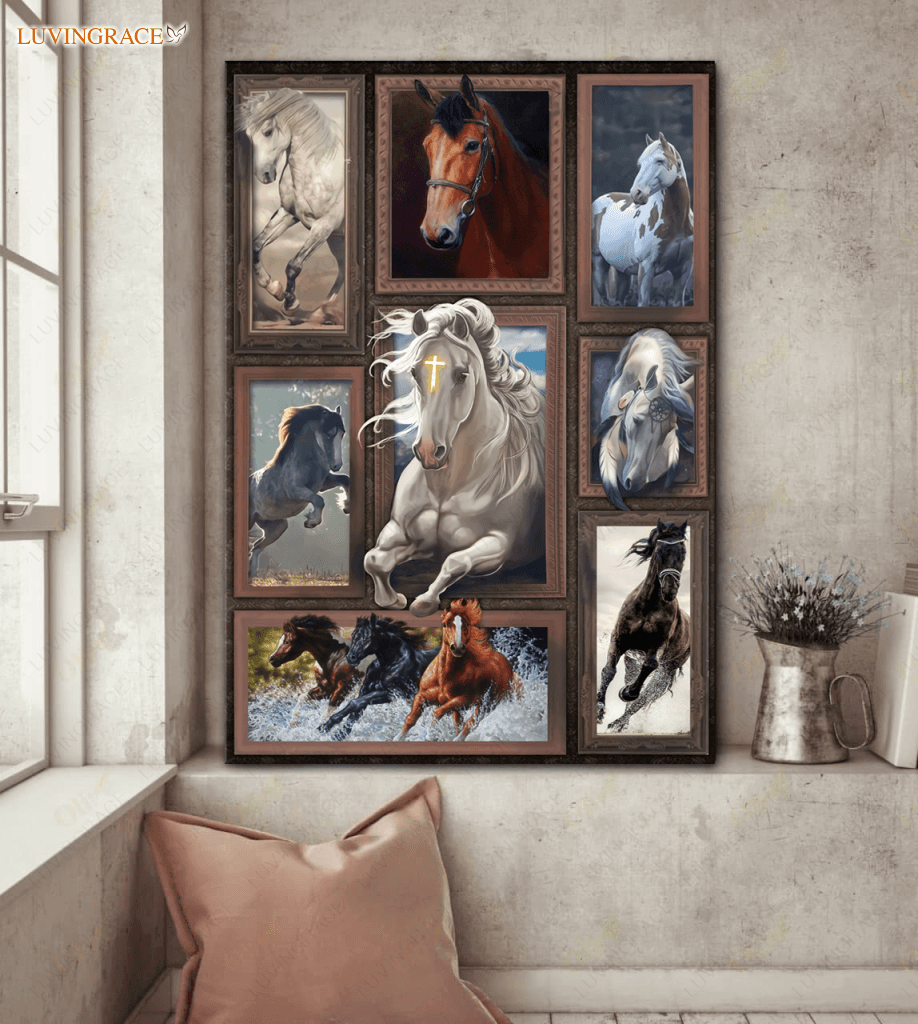 Amazing Horse With Cross Wall Art