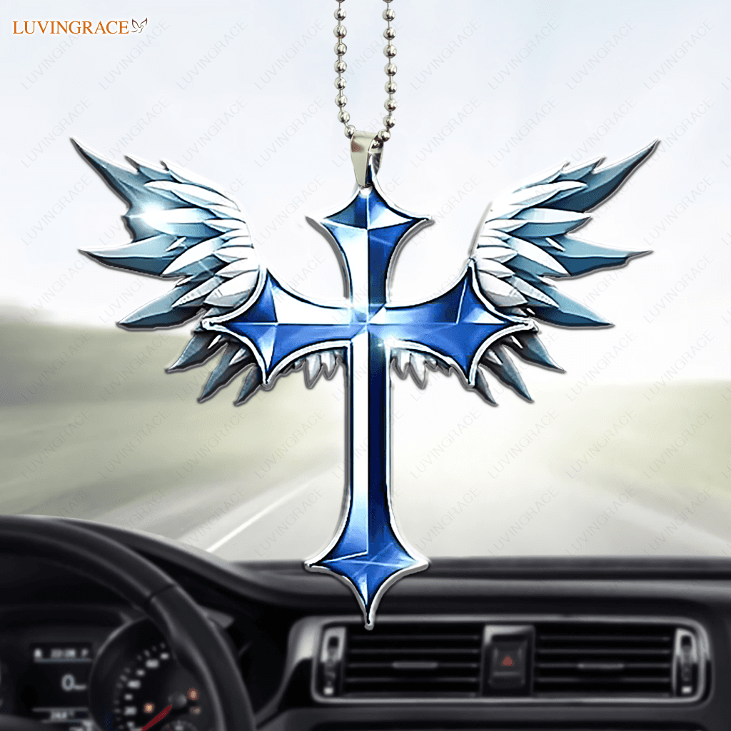 Angel Wing And Cross Ornament - LuvinGrace Store