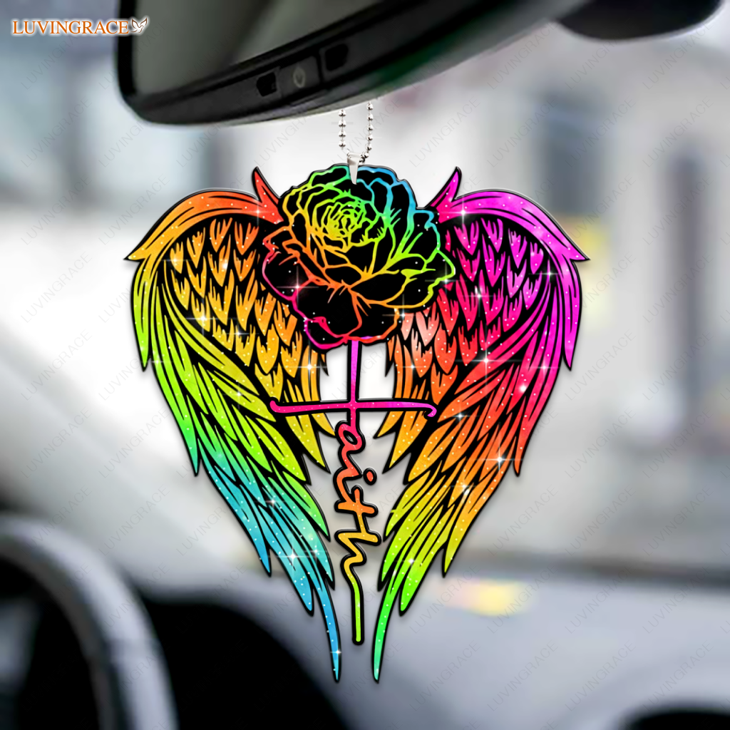 Angel Wings Rainbow Faith Ornament
