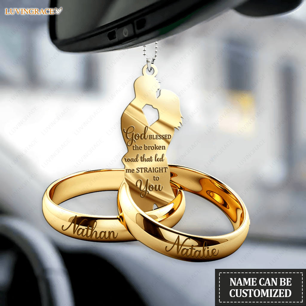 Anniversary Gift Couple Rings Personalized Ornament