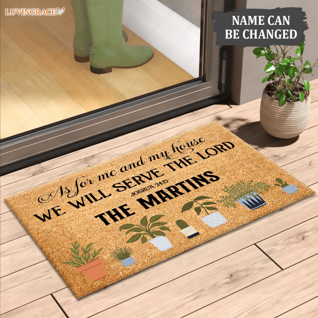 As For Me And My House Bible Verse Personalized Doormat