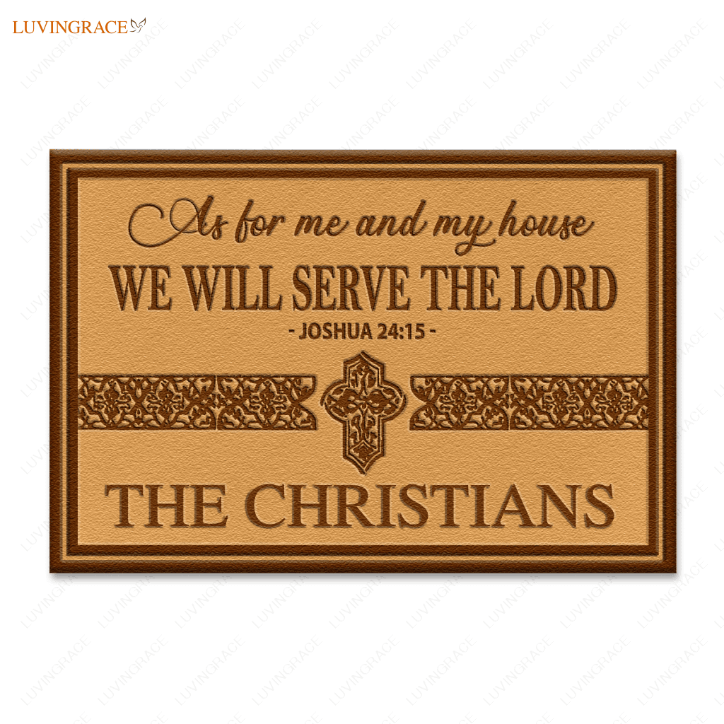 As For Me And My House Christian Gift Personalized Doormat