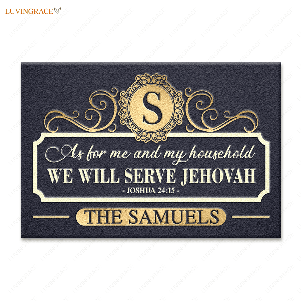 As For Me And My Household We Will Serve Jehovah Personalized Doormat