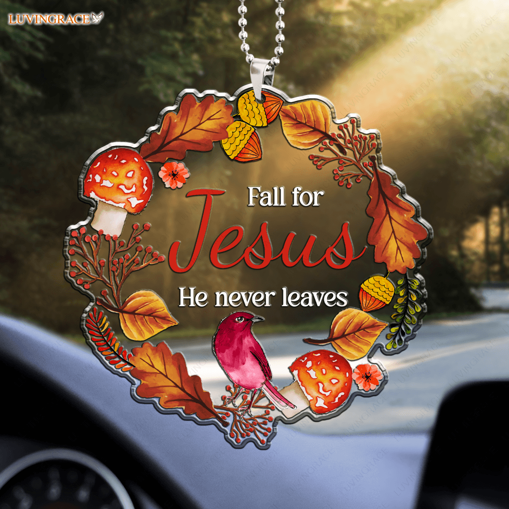 Autumn Wreath Fall For Jesus Ornament
