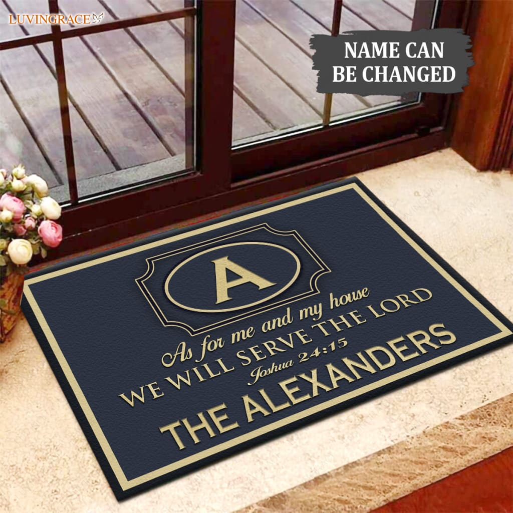Baxter Monogrammed Serve The Lord Personalized Door Mat Doormat