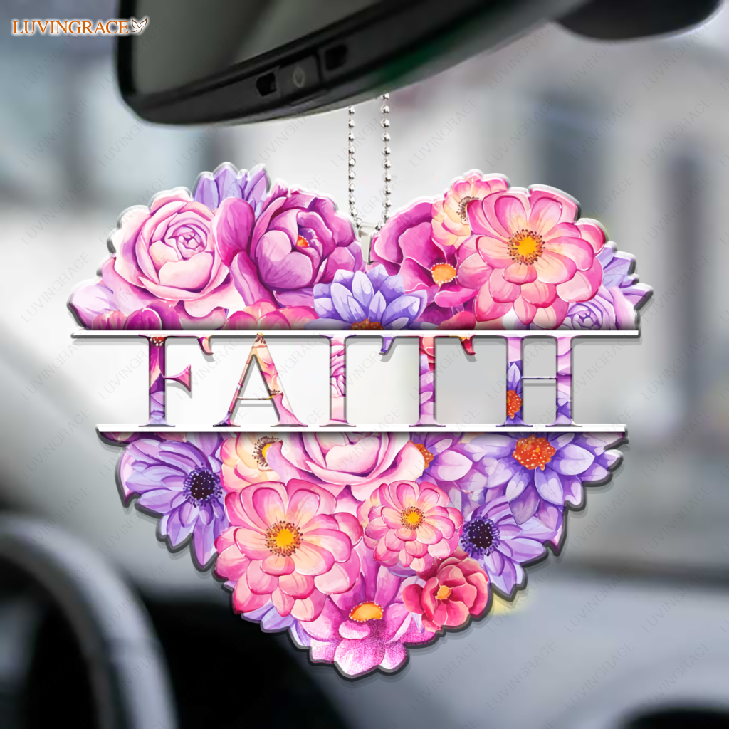 Beautiful Heart Filled With Flowers Faith Ornament