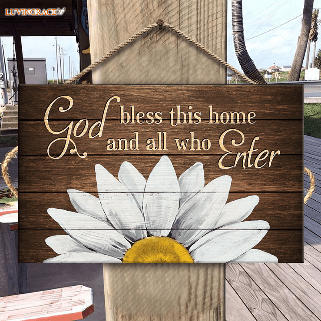 Bless This Home Wood Rectangle Sign