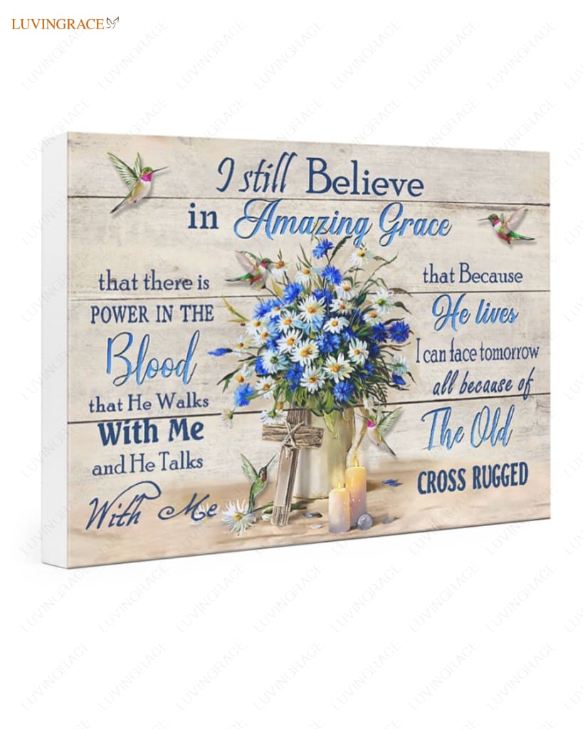 Blue Amazing Grace Gallery Wrapped Canvas Prints Canvas