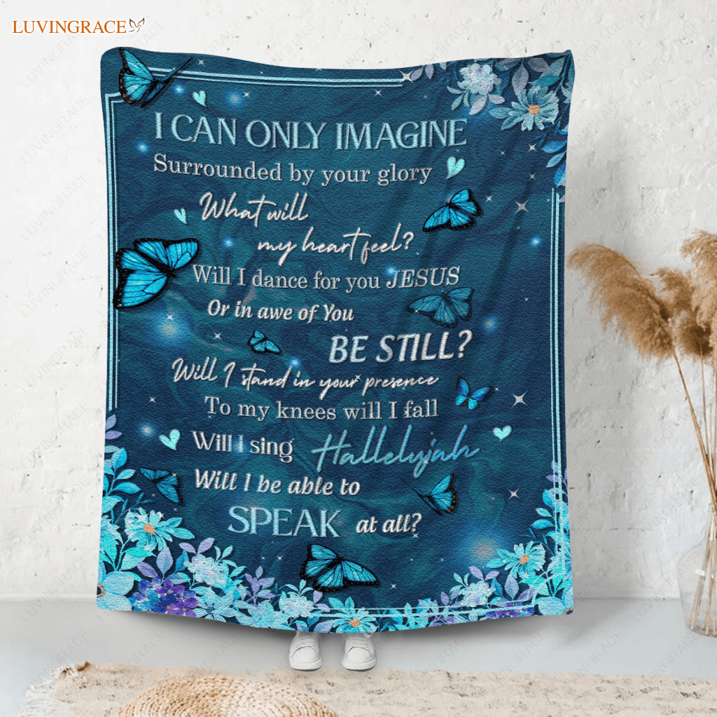 Blue Butterfly Floral I Can Only Imagine Blanket 30 * 40 Inch (80*100 Cm)
