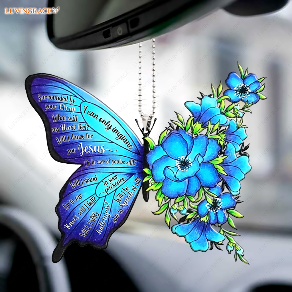 Blue Butterfly Surrounded By The Glory Ornament