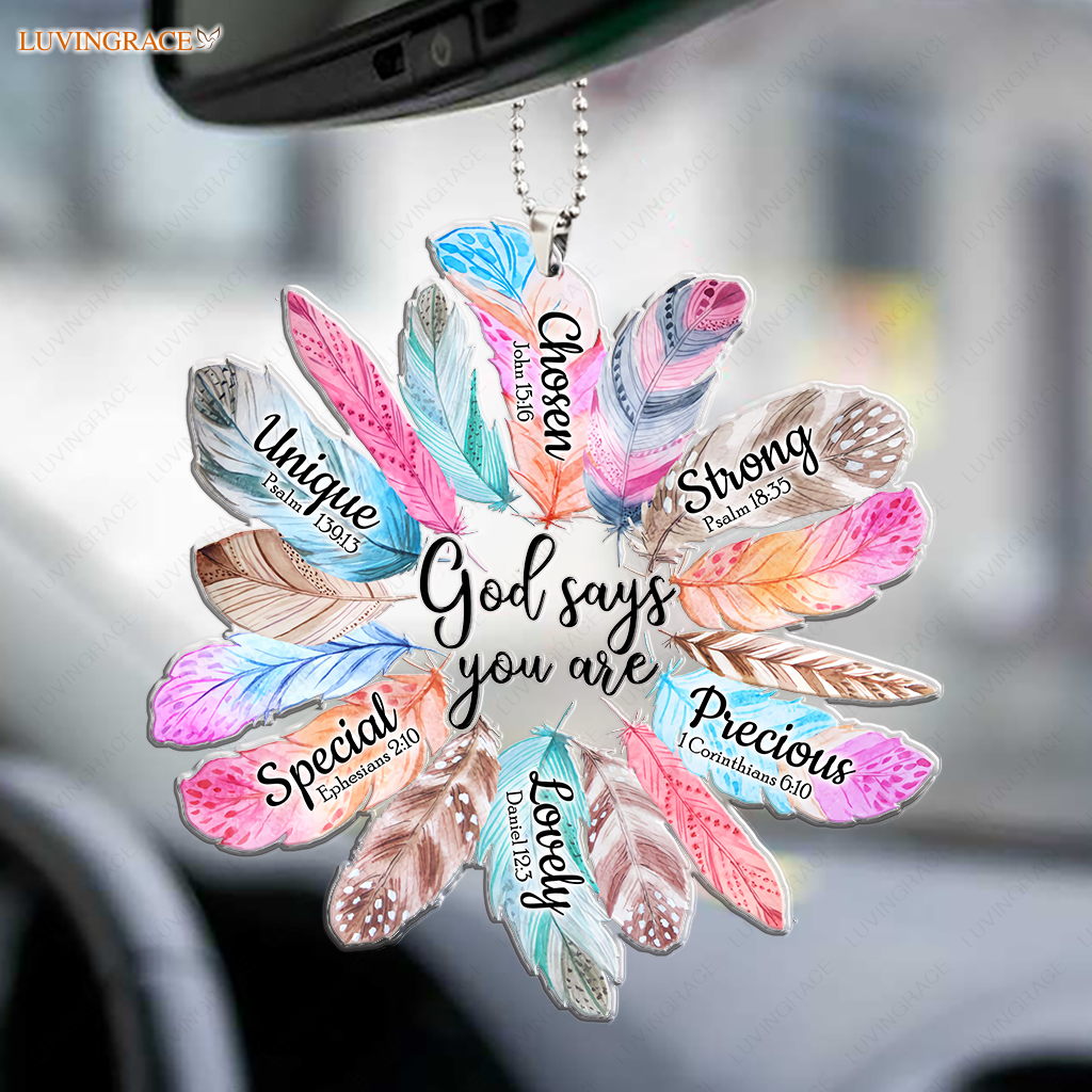 Boho Feather God Says You Are Ornament