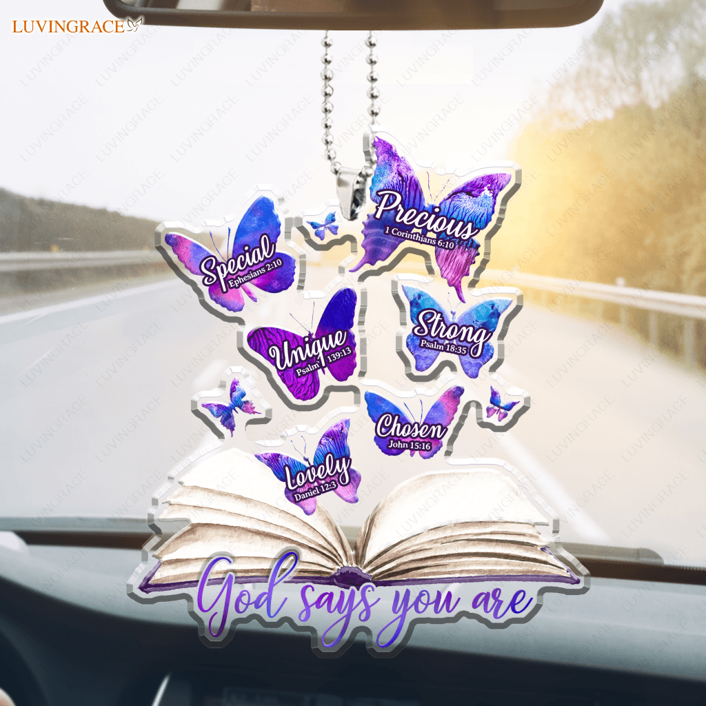 Book And Butterflies God Says You Are Ornament