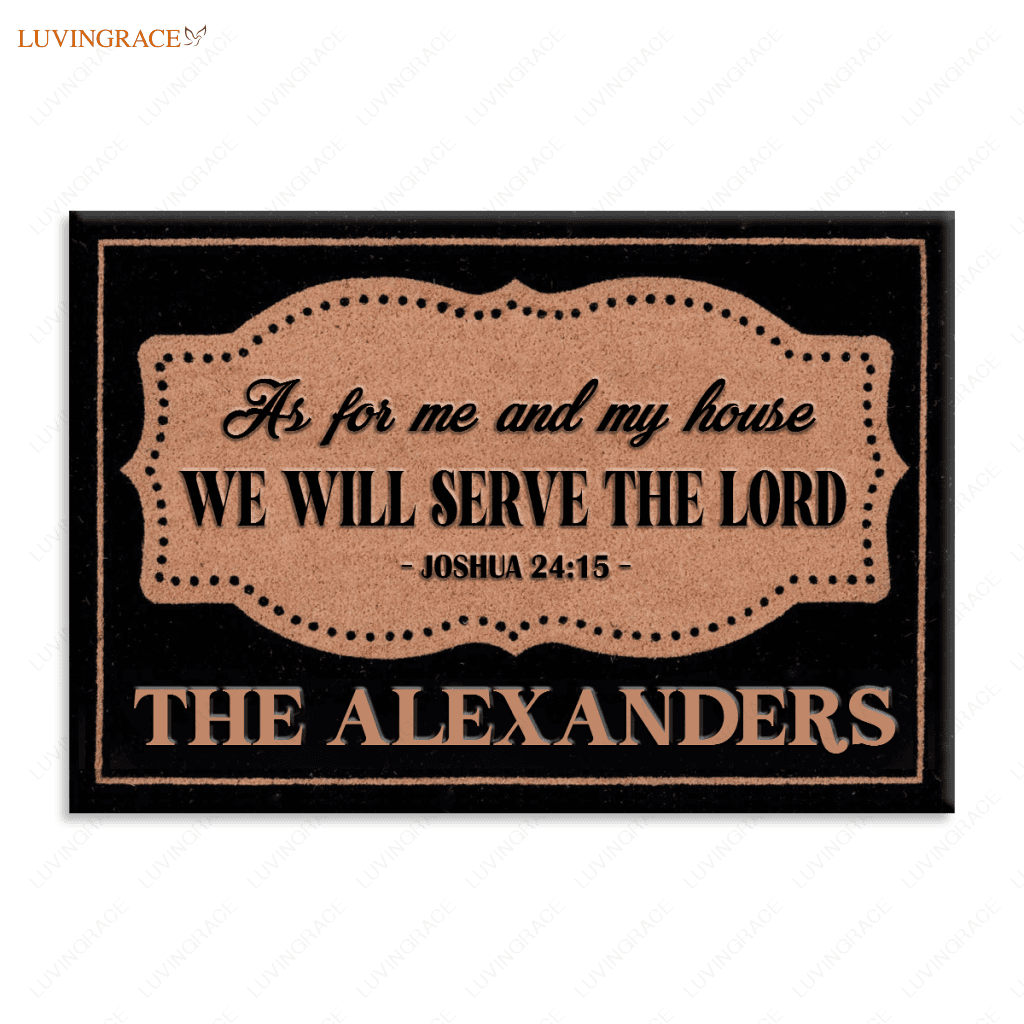 Borderline Elegant Serve The Lord Personalized Doormat