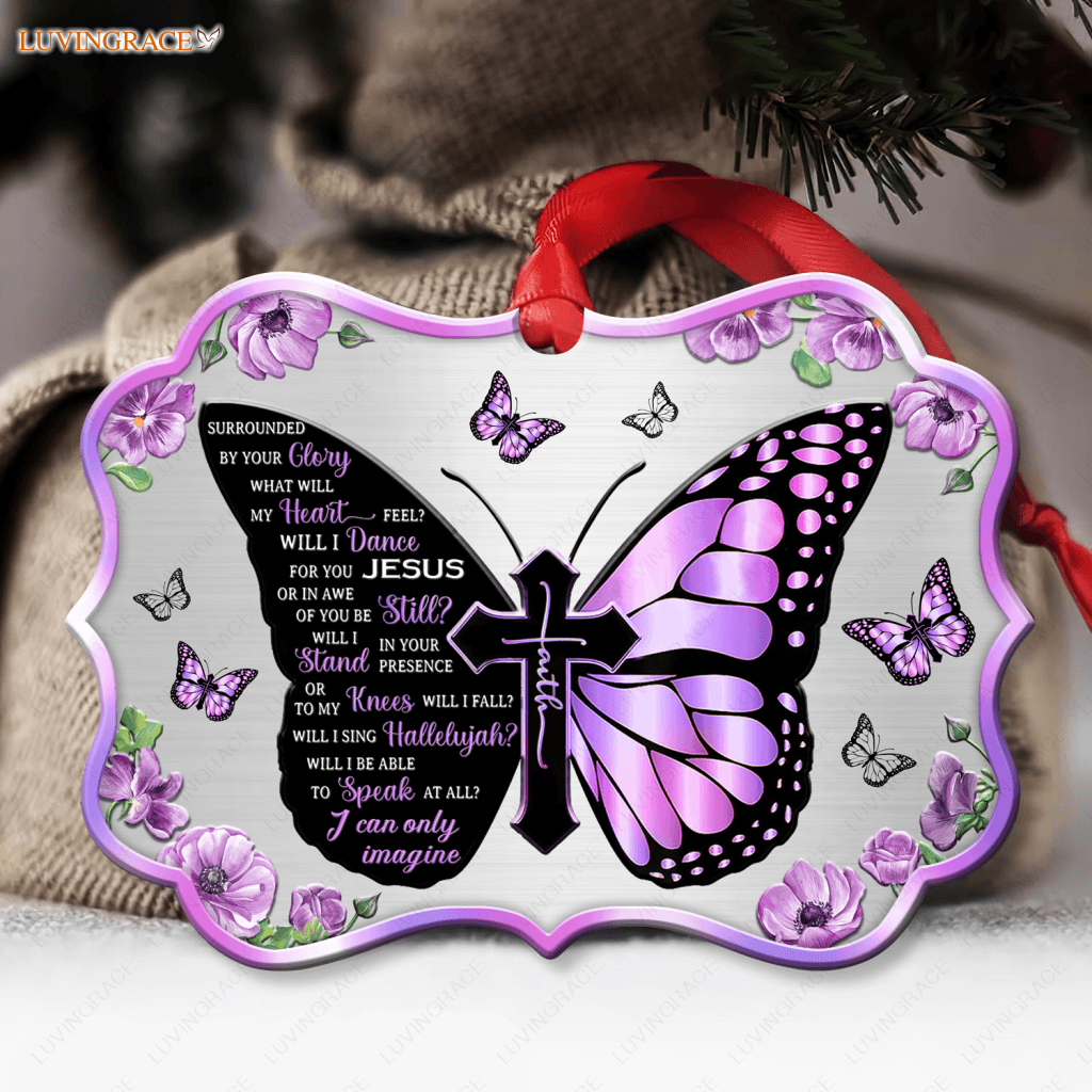 Butterfly Surrounded By The Glory Aluminum Ornament
