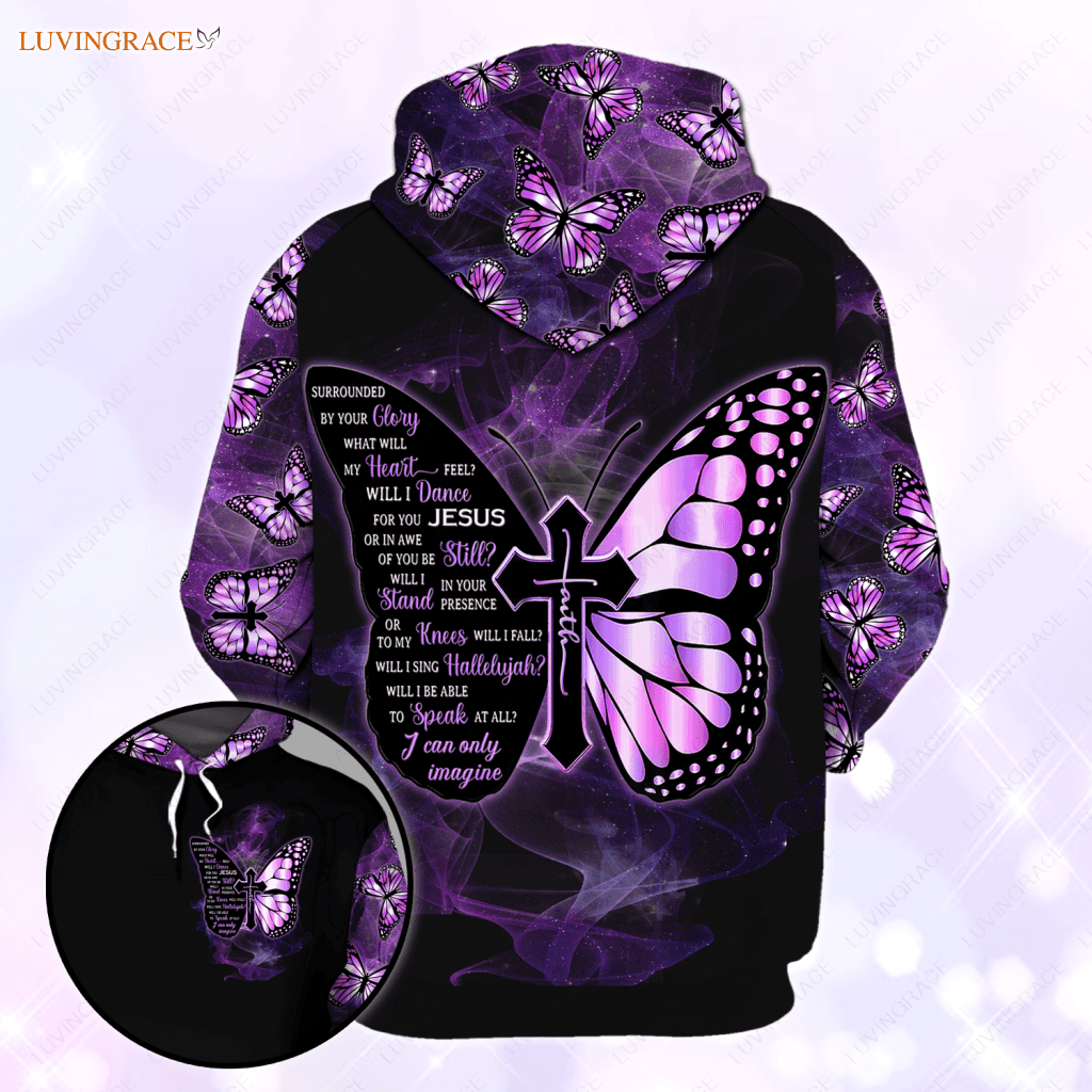 Butterfly Surrounded By The Glory Hoodie / S