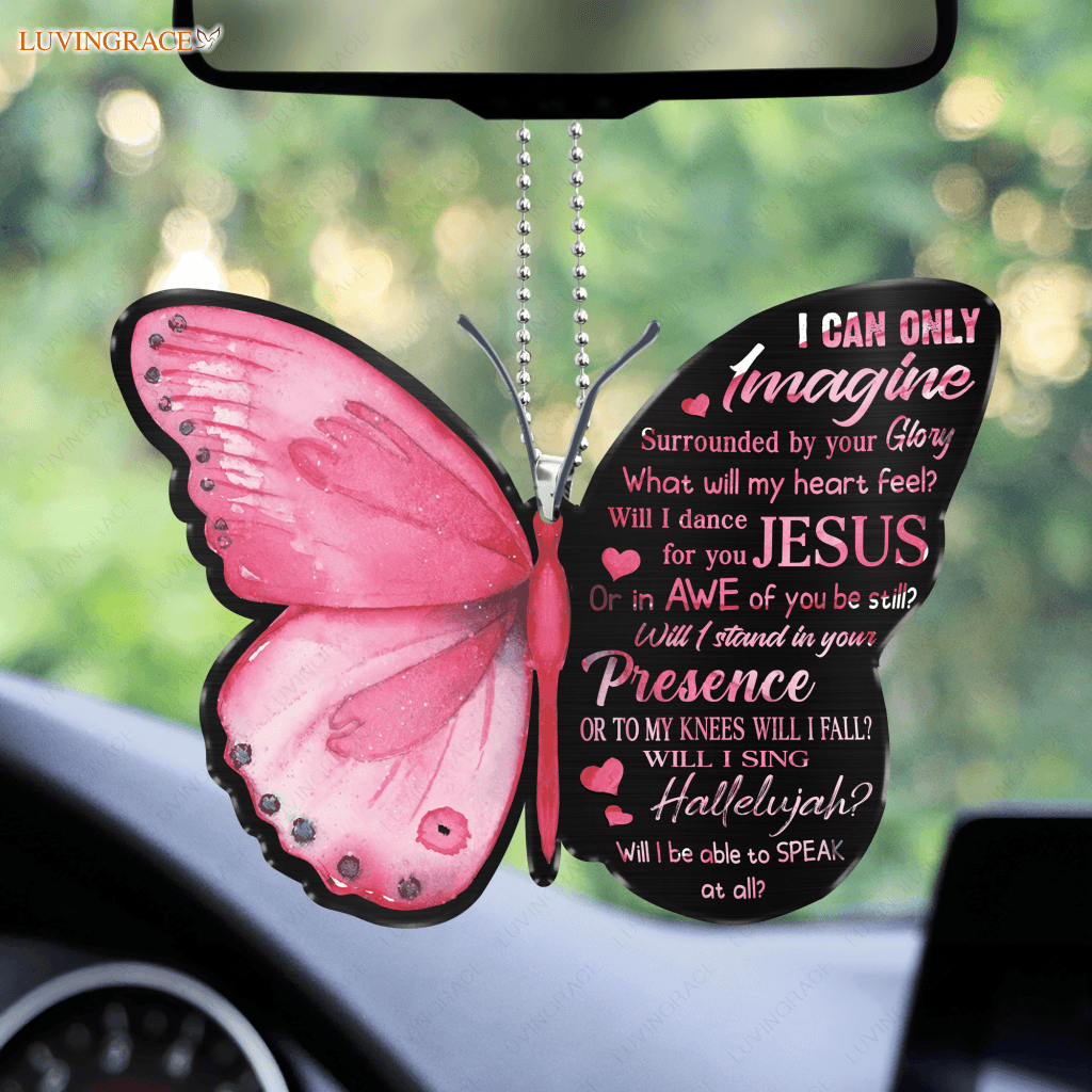 Butterfly Surrounded By Your Glory Pink Ornament