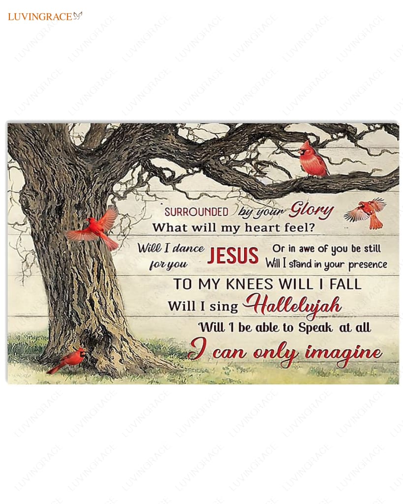 Cardinals Around Tree By Glory
