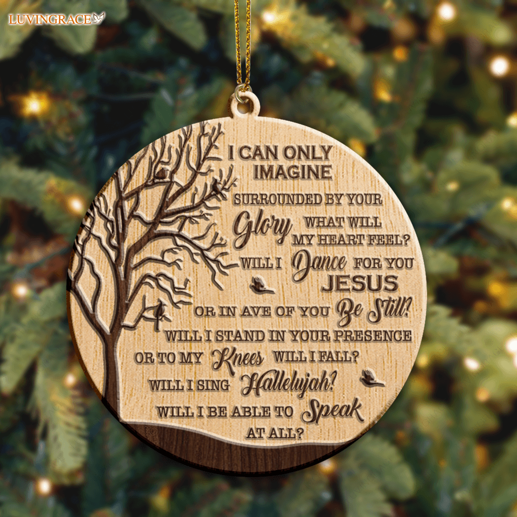 Cardinals I Can Only Imagine Wood Engraved Ornaments Wooden Ornament