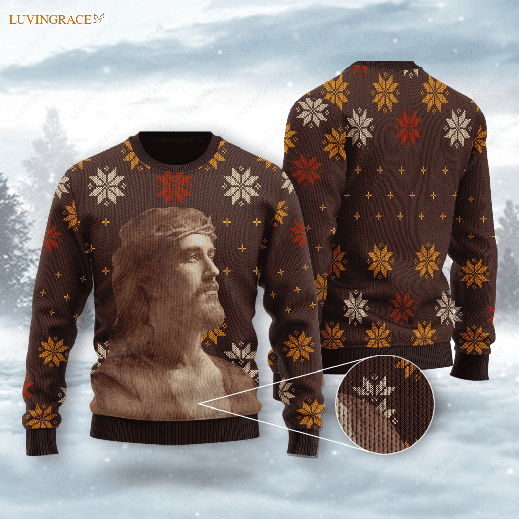 Christ God Wool Knitted Pattern Ugly Sweater Sweatshirt