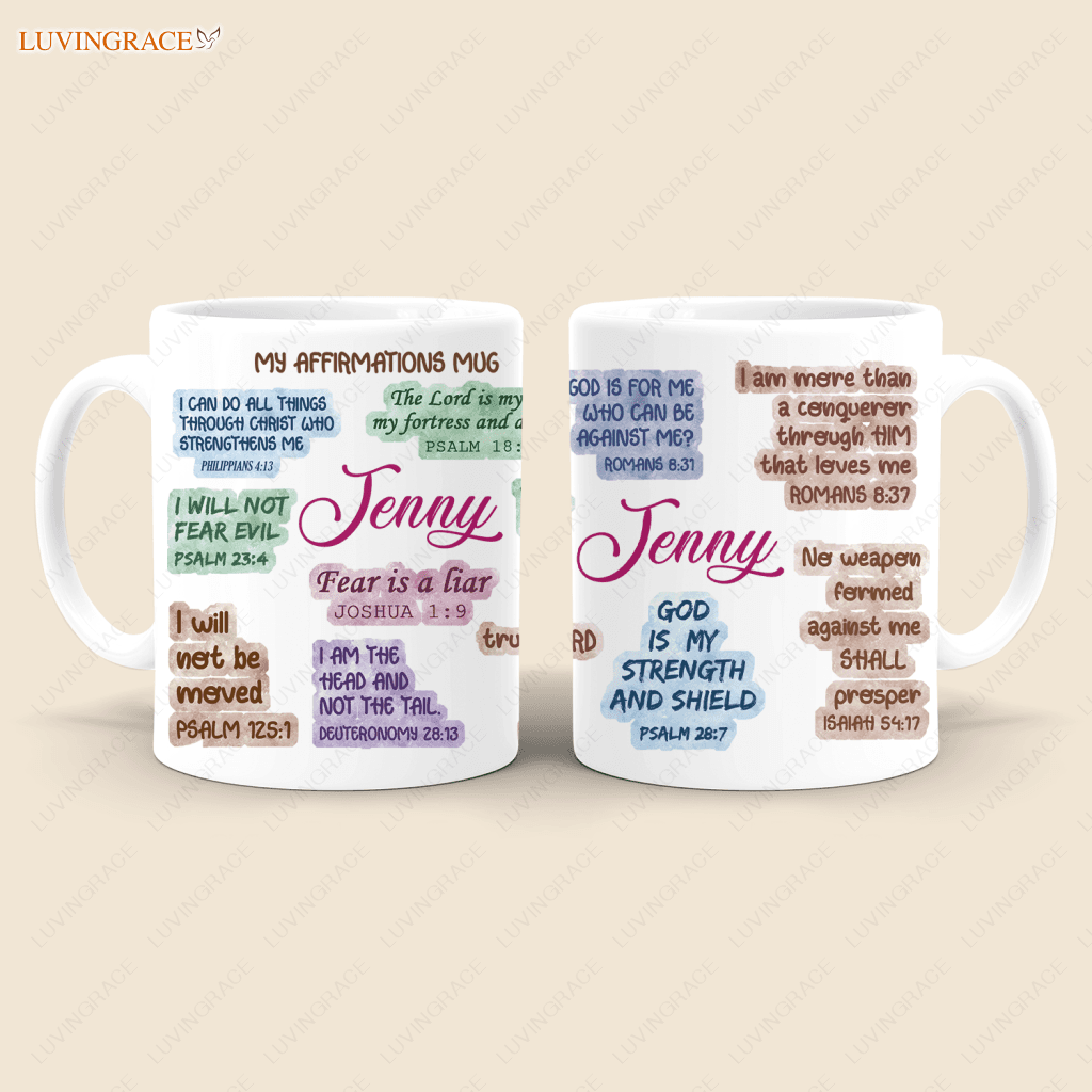 Christian Affirmations Mug - Personalized Custom Ceramic