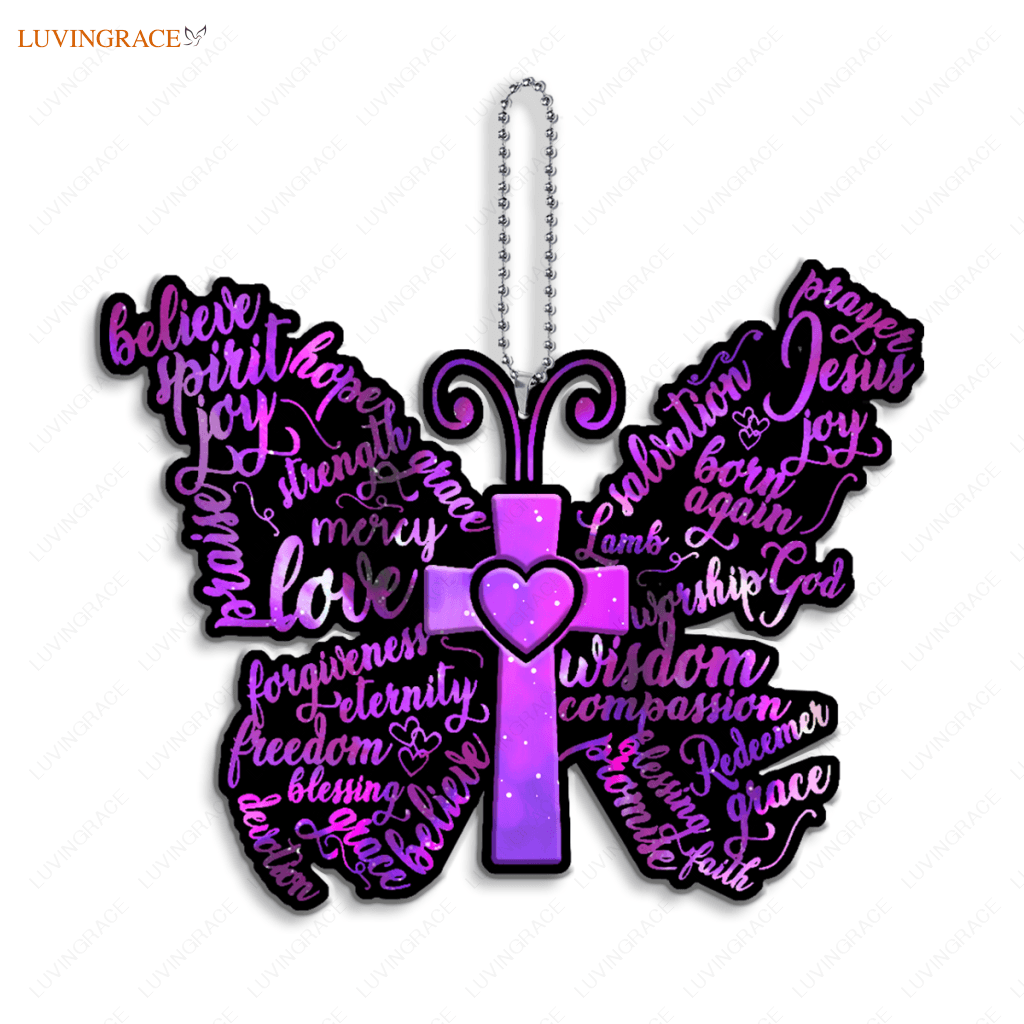 Christian Butterfly Words Ornament