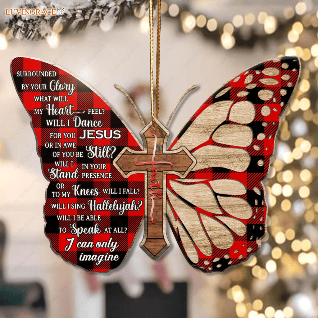 Christmas Butterfly Surrounded By The Glory Ornament