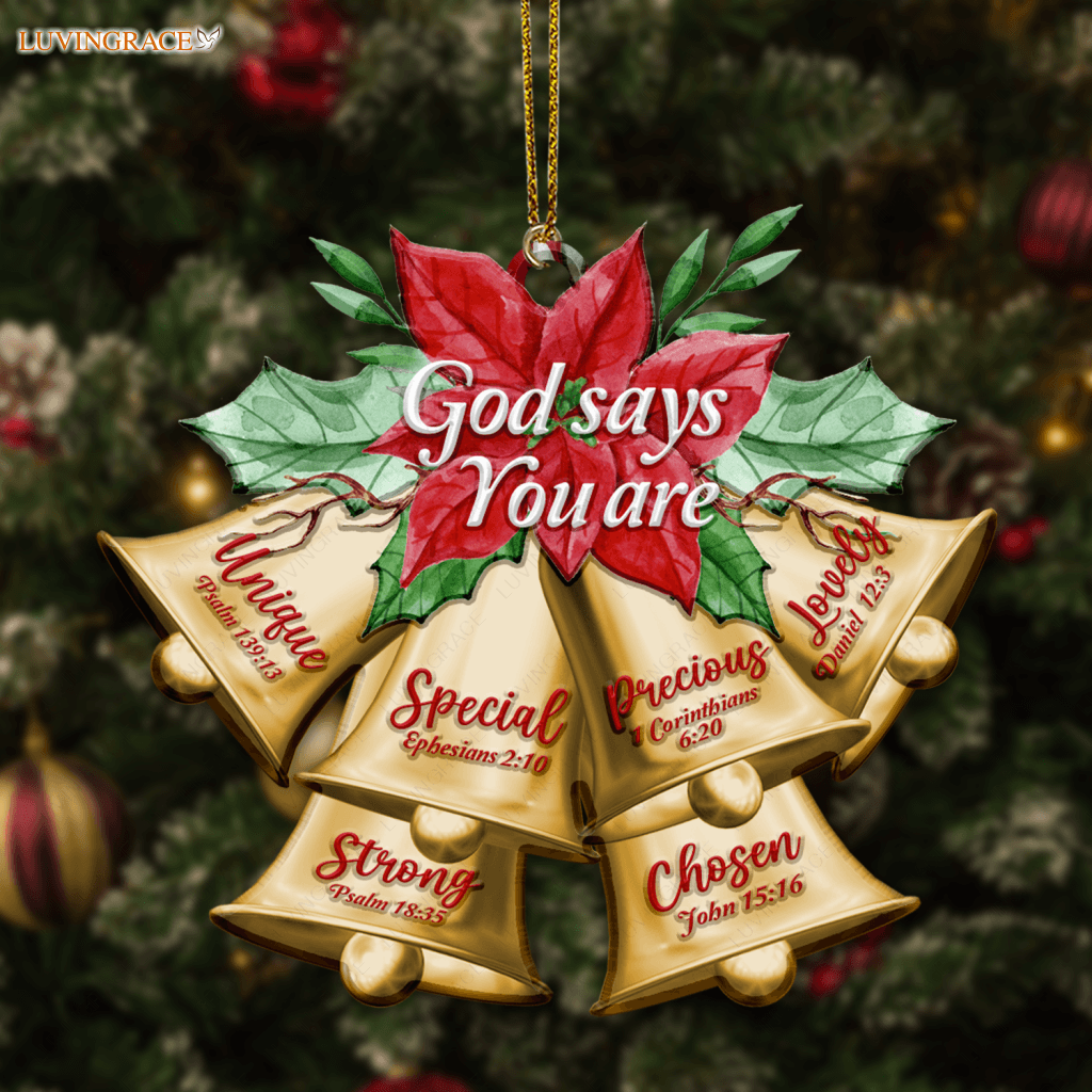 Christmas Flower Golden Bells God Says You Are Ornament