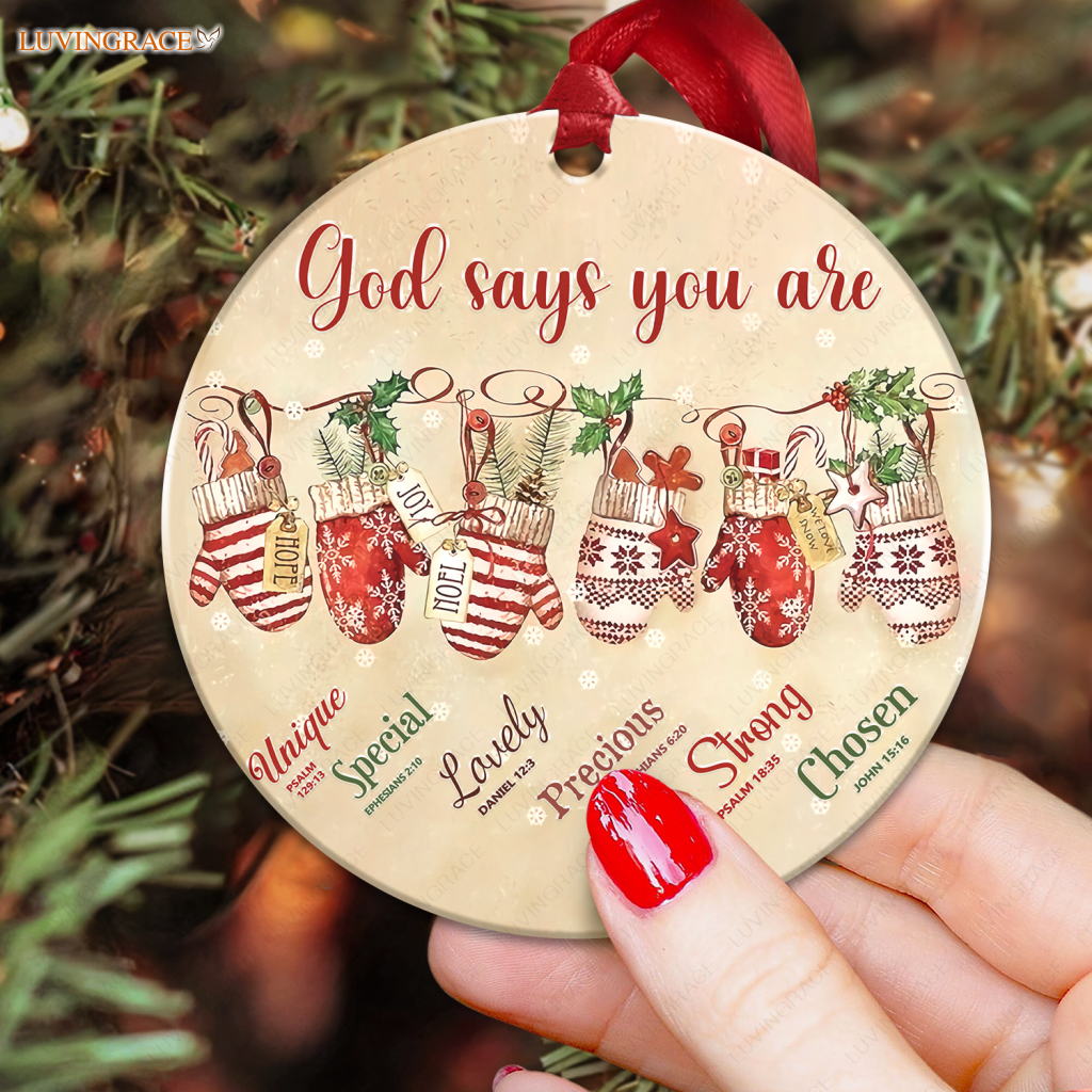Christmas Gloves God Says You Are Ornament Ceramic