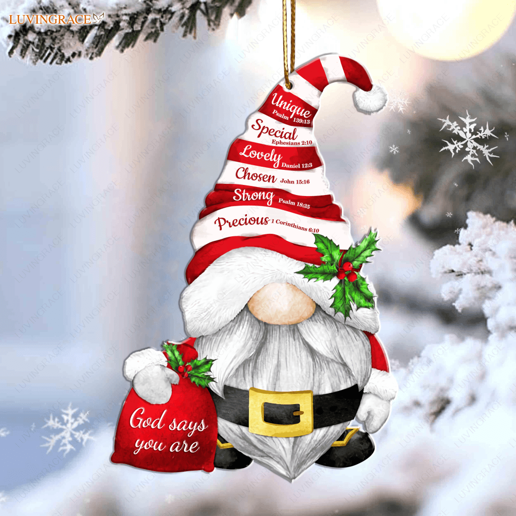 Christmas Gnome God Says You Are Ornament