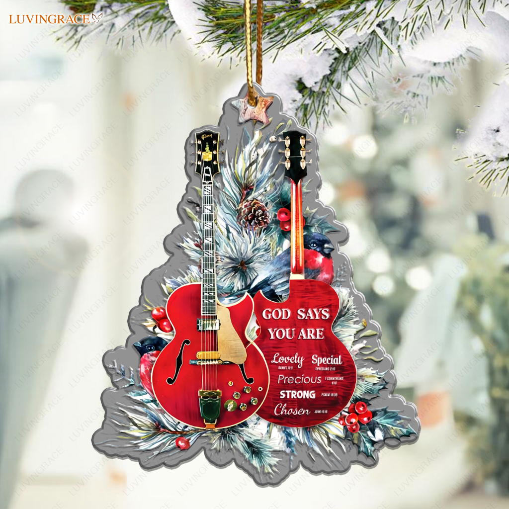 Christmas Guitar God Says You Are Ornament