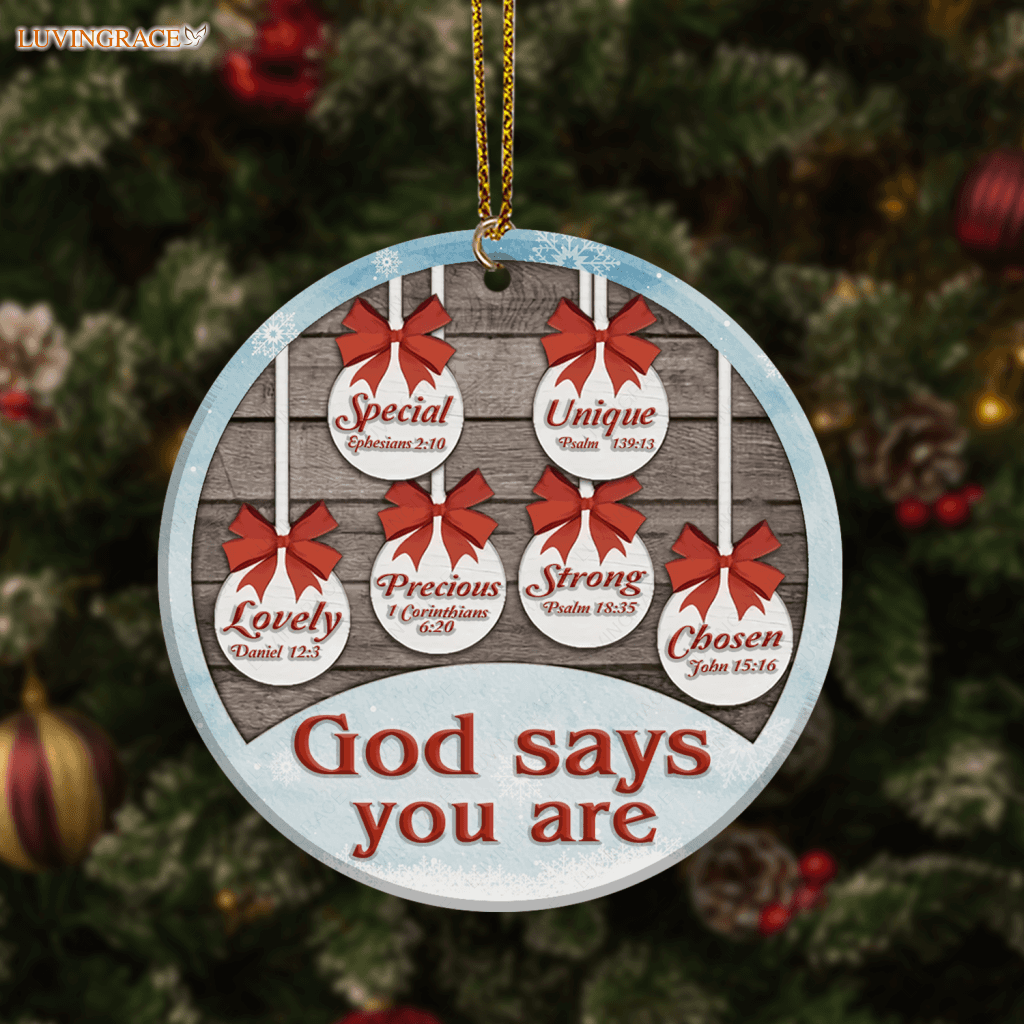 Christmas Vintage Baubles God Says You Are Ornament Ceramic