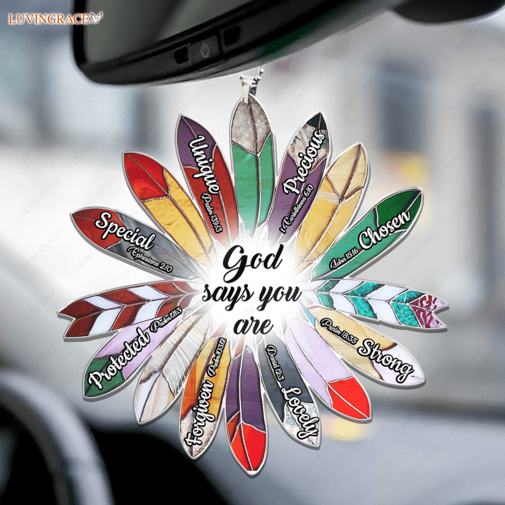 Circle Of Feathers God Says You Are Ornament