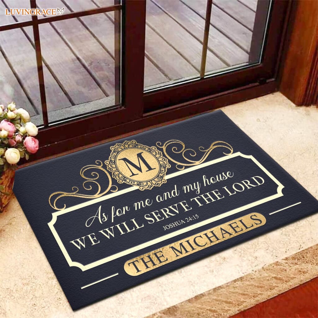Color Options Family Home Serve The Lord Personalized Doormat