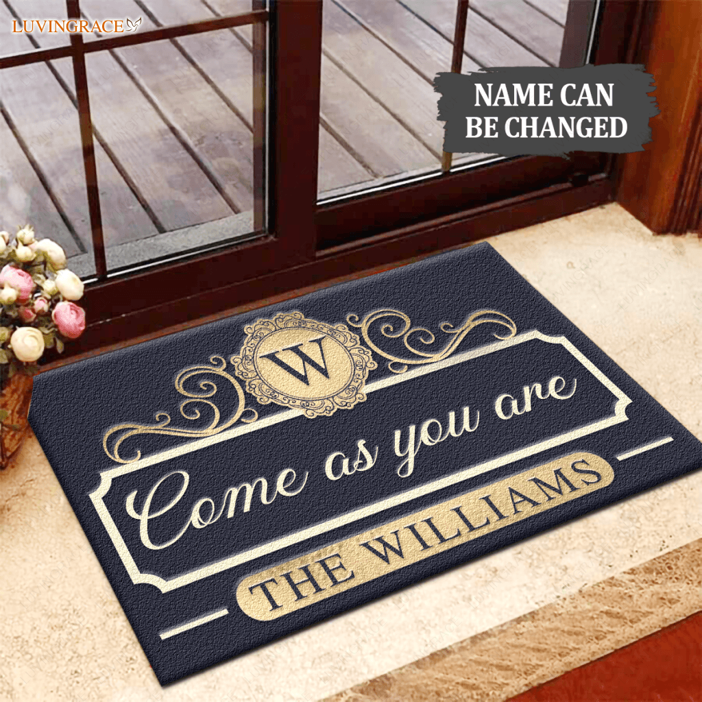 Come As You Are Monogram Customized Doormat Doormat