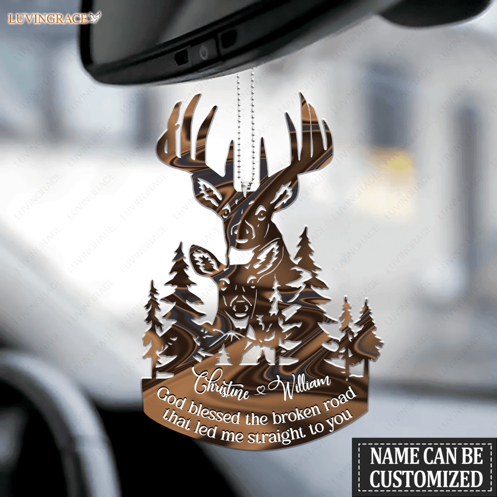 Couple Buck And Doe God Blessed Personalized Ornament