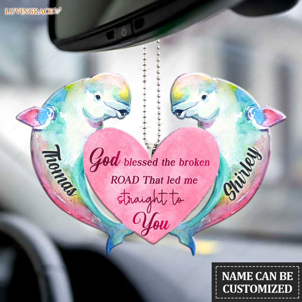 Couple Dolphin God Blessed Personalized Ornament