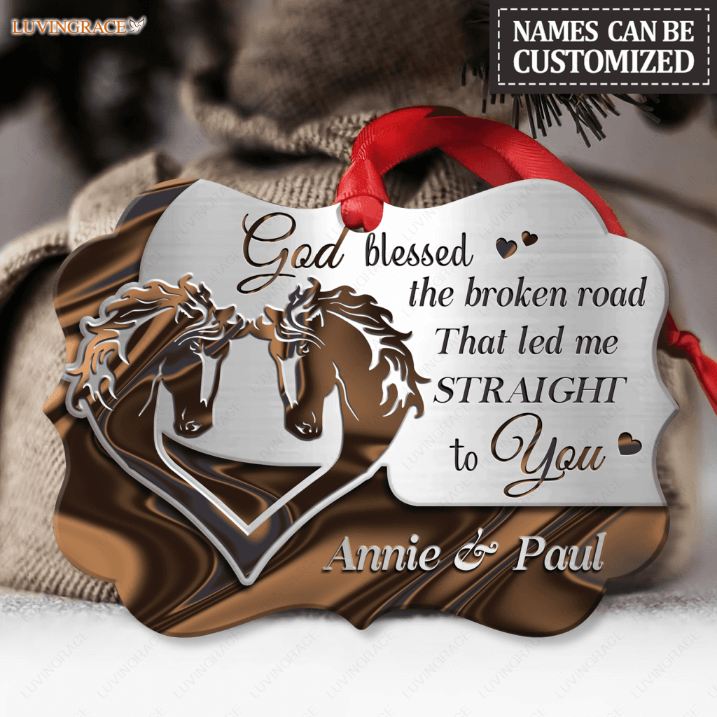 Couple Horse God Blessed Personalized Aluminum Ornament
