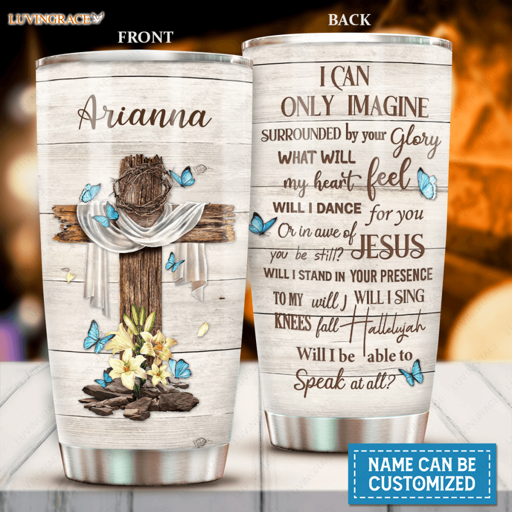 Cross And Butterflies By Glory Personalized Tumbler Tumbler