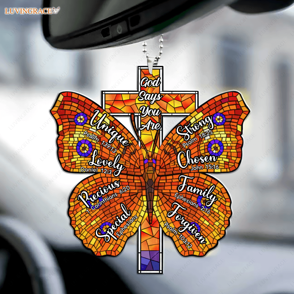 Cross And Butterfly God Says You Are Ornament