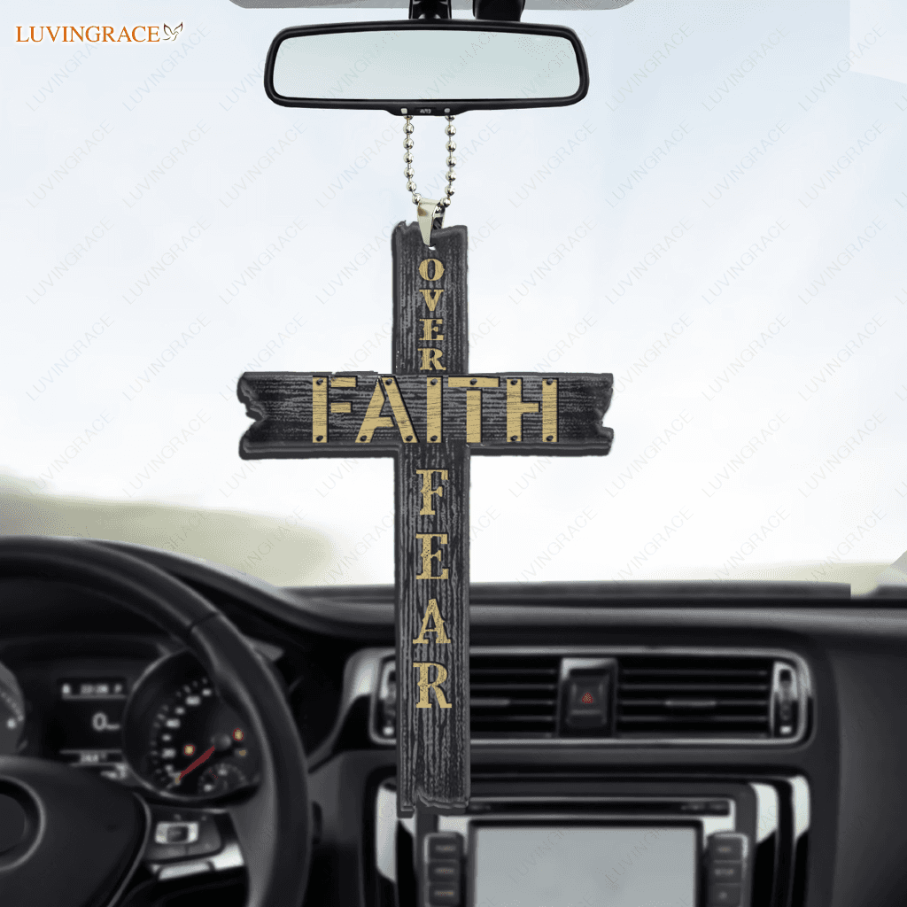 Cross Faith Over Fear Ornament