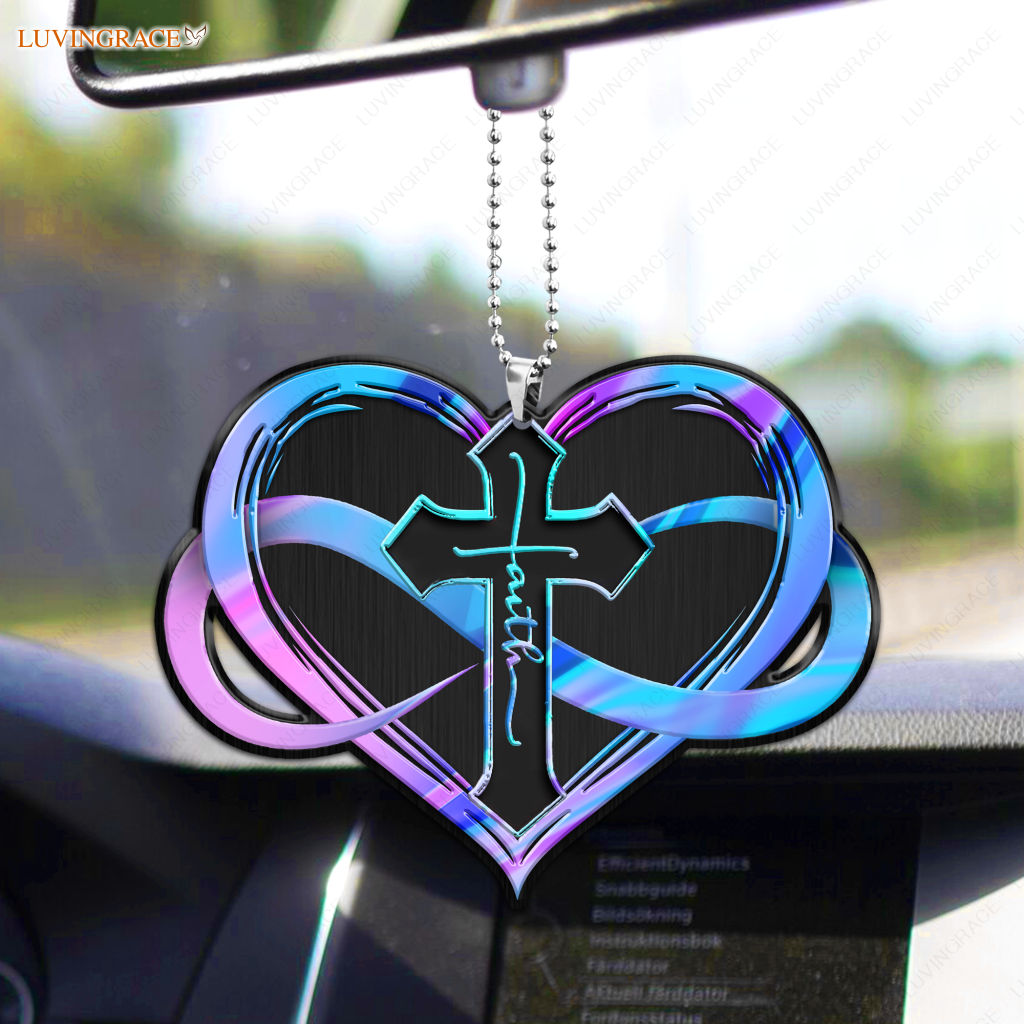 Cross Infinity Heart Ornament