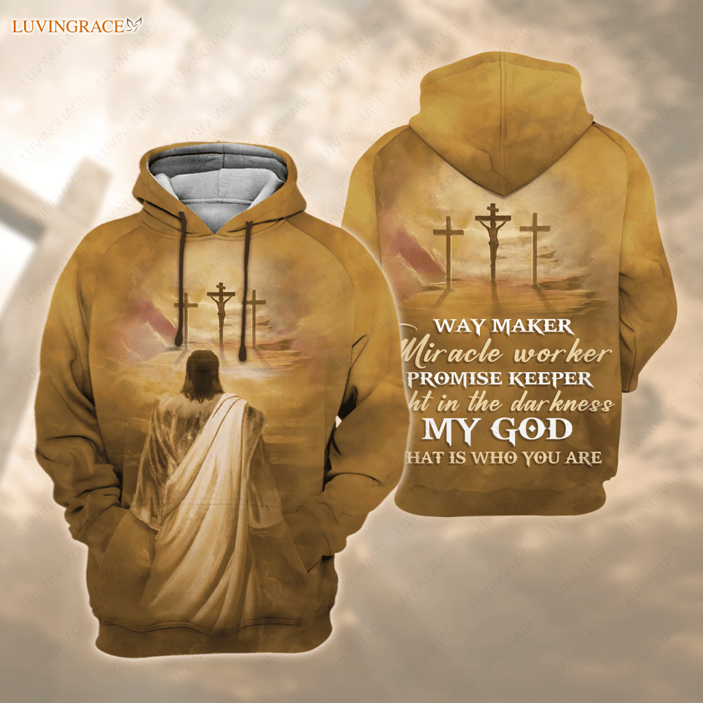 Cross Jesus Way Maker Miracle Worker Hoodie / S